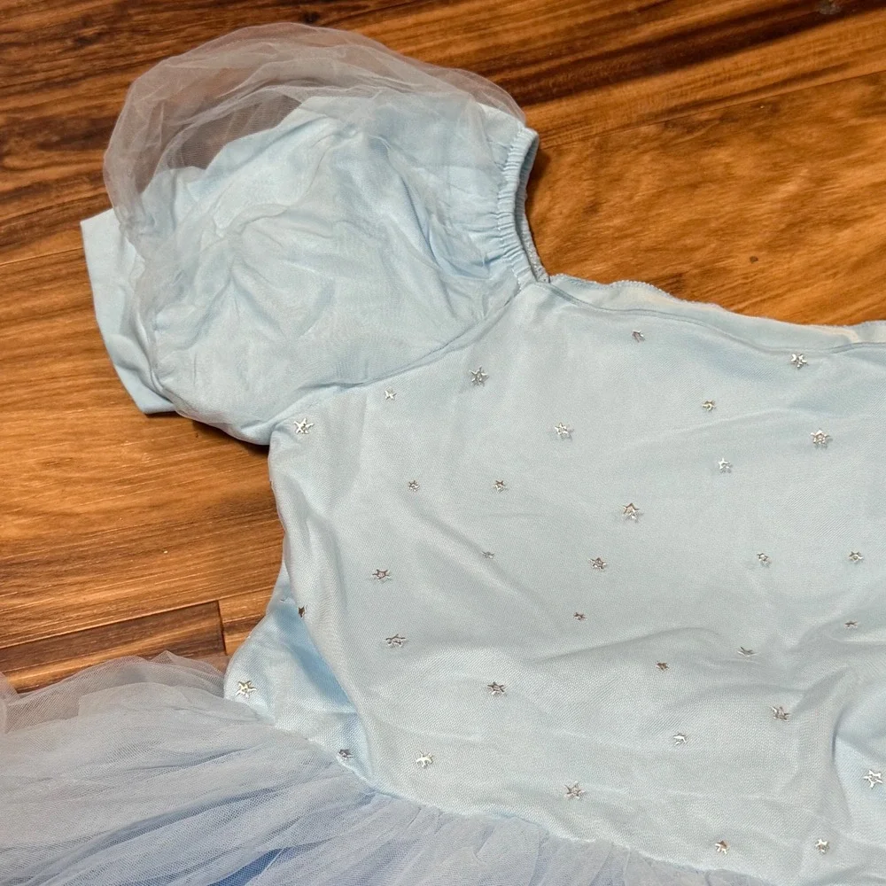 Girls Blue Tutu Dress Costume Sparkle Star Ballerina Dance Outfit Size 120 Dance